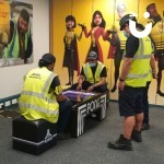 Atari Pong Table Hire in corporate offices with a group of players having fun