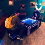 Atari Pong Table Hire set up in a bar for a student event