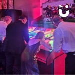 Roll a Ball Donkey Derby Hire being used at a black tie dinner event