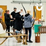 Soft Target Archery Hire Set up indoors at an office event with colleagues competing