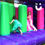 two young girls on the Assault Course Pillars Bish Bash 
