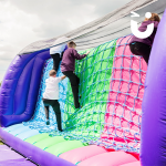 Children racing over our Assault Course Cargo Net Hire for a healthy school fund raiser