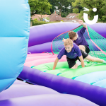 Our Assault Course Scramble Net Inflatable Hire perfect for events like team building and Family fun Days