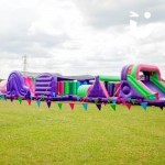 Assault Course Multiple Sections set up and ready to be used at a family fun day