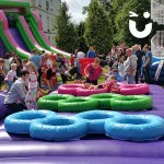 The Assault Course Tyres during a family fun day