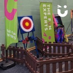 Axe Throw set up and ready to be used at an exhibition
