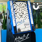 Balance Up challenge game set up outside in a garden