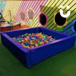 Ball Pool 2 Hire set up outside in the shade at a family fun day ready to play in