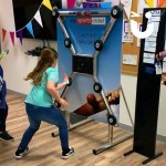 Batak Hire 3 at corporate family event for SKY with a little girl giving it her all to get fastest time 