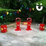 The Boom Balloon Blasters Hire set up during a private event along with our Hand Buzz Wire