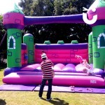 small kids playing on the bouncy castle hire