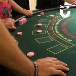 The players place their pre round bets