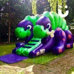 The dudley dinosaur slide available for gardens and outdoor events