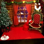 Meet and greet santa with his green and gold chair