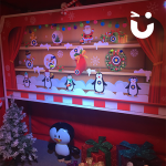 Image of the backboard of the christmas target shoot