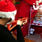 The high powered crossbows fire sucker darts.