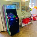 Arcade Machine And Christmas Buzz Wire Hire set up at a festive event ready to play on