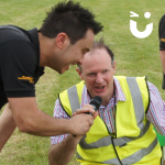 Event host with a guest during a fun day