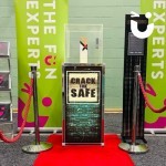 Crack the Safe set up at a corporate expo ready to be cracked!