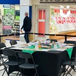 Craft Workshop set up in a shopping centre ready to be used