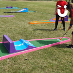Close up of the Crazy Golf Hire in purple