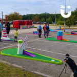 Mini Golf course set up during a family fun day