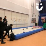 Curling Lane being used by pupils at a school awards day