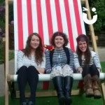 Giant Deckchair Image at a pirate themed event with 3 women dressed as pirates smiling on it