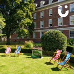 Deck Chairs And Mega Buzz Wire Outside Stately Home