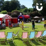 The Deckchair Hire set up in front of children during a family fun day