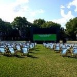 Deckchairs on an open air cinema event
