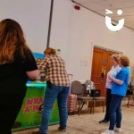 Whack a mole for a corporate team build event with colleagues competing