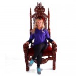 One of the fun experts demonstrating the Elaborate Wooden Throne 