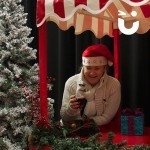Close up of sunny on the Festive Cart with a mulled wine