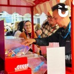 Pick and Mix Cart at a corporate office event with staff tucking in