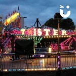 Twister Funfair Ride At Night