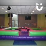 The Gladiator Joust Hire set up for a private indoor event
