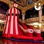 The Helter Skelter Slide Hire set up inside the Blackpool Tower Ballroom