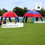 Our Inflatable Canopy Hire set  up during an outdoor family fun day