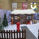 Inflatable Santa's Christmas Grotto outside at a community event