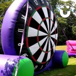 The inflatable football darts on a fun day