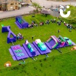 birds eye shot of the its a knockout set up