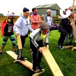 guests playing on the walk a plank at its a knockout