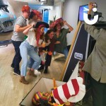 Magic Selfie Mirror Print In Use At A Corporate Fun Office Event
