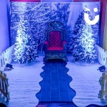 Winter Wonderland Meet and greet with blue lighting behind