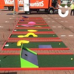 The mini golf set up for the Warburtons 