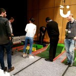 Group of guests on the mini golf