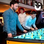 two men having fun on the Party Football Hire