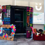 Photobooth and Prop Box set up indoors at Infineum CEO's Retirement Party