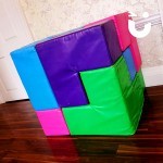 Our Giant Puzzle Cube in Sunshine Events corporate colors